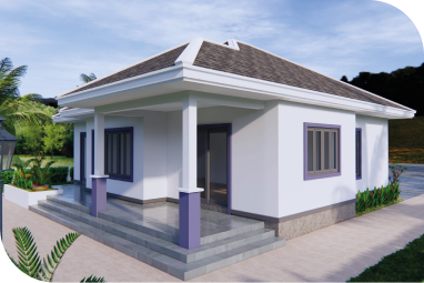 casa con pilares morado